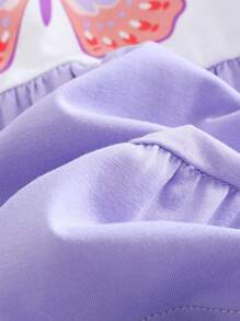 Cozy Pixies Newborn Baby Girl Butterfly Pattern Round Neck Cap Sleeve Waist Cinched Bodycon Dress