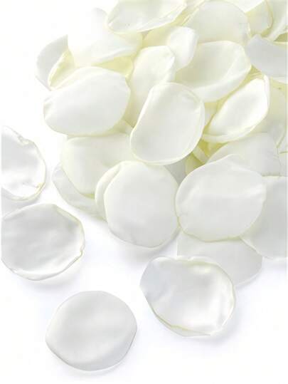 SHEIN 50/100/300/500Pcs Per Pack Artificial Silk Rose Petals White Petals, Suitable For Weddings, Parties, New Year Gift Giving, Valentine's Day, Home Decoration, Wedding Decoration, Valentine's Day