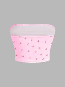 INAWLY Short Butterfly Print Camisole Vest, Summer Casual