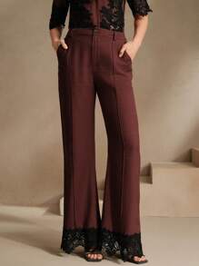 Anewsta Pantalones casuales rectos y holgados para mujer, cintura elástica, ropa casual elegante para primavera/verano