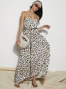 COSMINA Women's All-Over Print Bandeau Dress, Fashionable For Beach Holiday - Multicolor - View 6