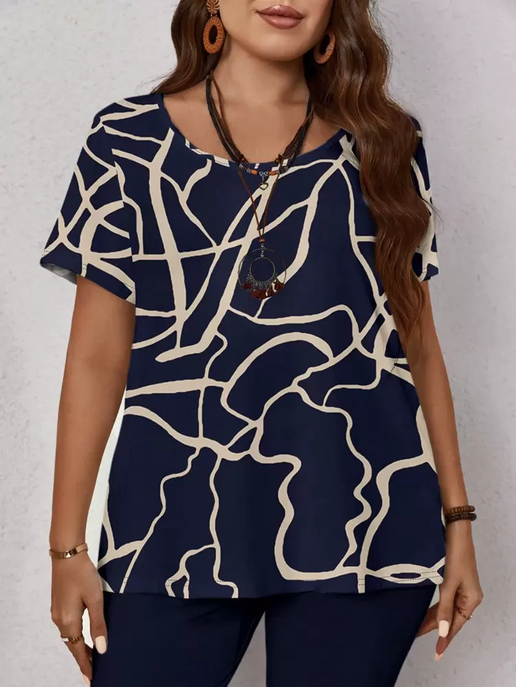 2pcs/Set Casual Simple Striped Pattern Loose Plus Size Set, Suitable For Summer,Country Clothes Women,Summer Outfits For Women,Western Wear Women