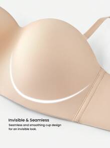 LUVLETTE Woman Lingerie Nude Strapless Push-Up Underwire T-Shirt Bra Tops Corset Basic Half Bra