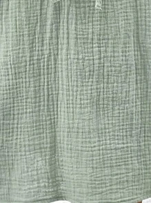 SHEIN LUNE Ladies' Summer Skirt With Frill Trim, Elastic Waistband And Double Pockets