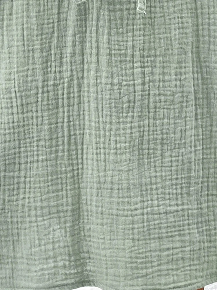 SHEIN LUNE Ladies' Summer Skirt With Frill Trim, Elastic Waistband And Double Pockets,Casual - Green - View 8