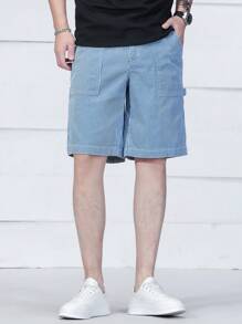 Manfinity Homme Men's Striped Pocket Denim Shorts