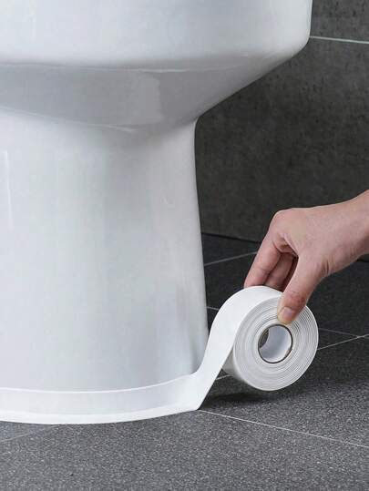 SHEIN 1pc 1.5Inch/3.7cm White Floor Seal Sticker/Sealing Strip/ Waterproof Seal Tape Mold-Proof Tape Beautiful Seam Sealing Tape Waterproof Kitchen Joint Sealing Tape Bathroom Toilet Crack Seal Strip Wall Corner Line Sticker Waterproof Self-Adhesive Sealing Tap, Bathroom Accessoriesbathroom Decor Summer,Fall Decor