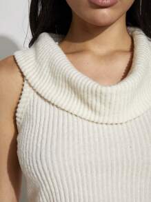 COSMINA 2pcs/Set Women Elegant Office Commuter Cream Knitted Suit, Spring/Summer - Apricot - View 7