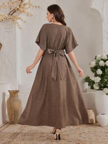 Modelyn Robe longue conservatrice et élégante pour femmes avec décoration à franges