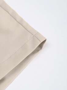 Manfinity Homme Pantalones cortos casuales con cordón en la cintura de corte holgado para hombres, ropa de hombre