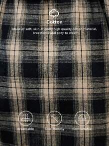 SHEIN LUNE Vintage Plaid Shirt Collar Button-Front Mini Dress With Self-Tie Belt, Elegant Commuter Dress For Women, Warm For Fall & Winter