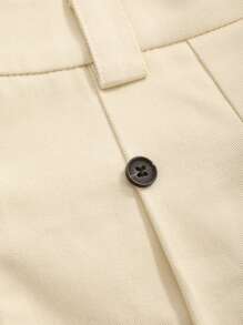 DAZY 實色女式寬褲，帶有口袋 - 米色 - 查看 9