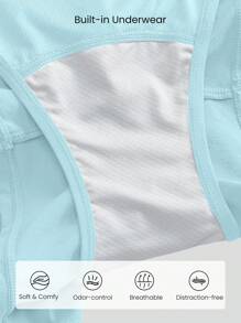 GLOWMODE 4 英寸 VitalSwift 速干超轻中腰抽绳腰部反光跑步短裤内置防臭内衣拉链口袋高强度健身跑步训练 - 水藍色 - 查看 6