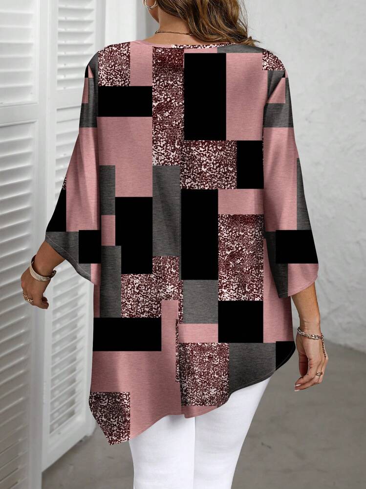 EMERY ROSE Koszula w kratę w dużym rozmiarze, luźna, wiosenno-jesienna - Wielokolorowe - Zobacz 2