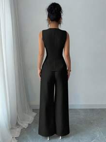 Selianne 女士优雅花卉纽扣休闲/通勤装