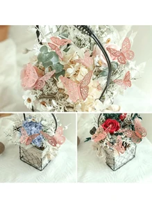 36pcs/Set Paper 3D Hollow Out Butterfly Sticker, Modern Room Decorating Creative Butterfly Sticker For Room Decor Home Decor Wall Decor Bedroom Decor Easter Decor Wedding Wall Stickers - Rose Gold - View 6