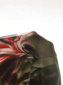 EastFlair 中国风扎染印花露肩复古连衣裙，适合女性，休闲短裙，夏季女装，生日女装，优雅礼服 - 紅色和黑色 - 查看 7