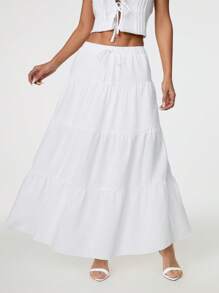 SHEIN PETITE Gonna lunga casual monocromatica