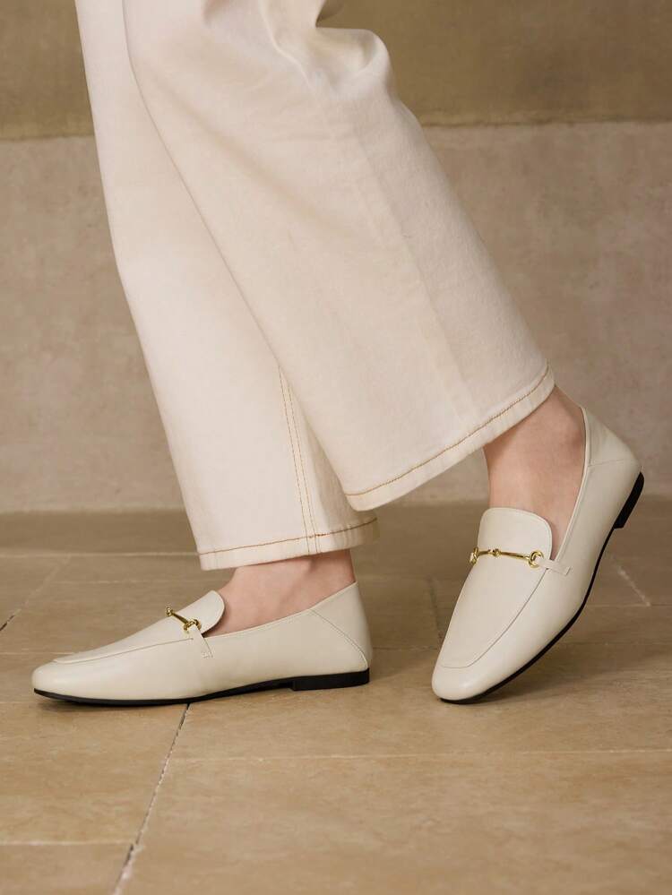 WOMEN SQUARE TOE METAL DECOR COMFORTABLE FLATS SPRING SHOES SPRING BREAK EASTER SPRING SHOES