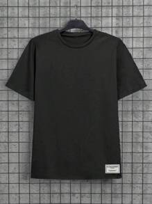 SHEIN Cottnline 100%Cotton Men 3pcs Pack Label Detailed Regular T-Shirt - Multicolor - View 3