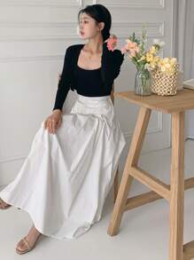 Livesso 女士白色半身裙，四季皆宜 - 白色 - 查看 5