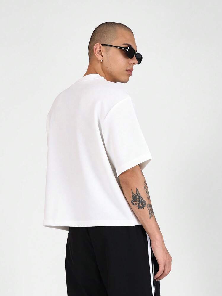 Sumwon Performance Boxy Fit T-shirt Urban Streetwear Essential Basic Casual Kortärmad Rundringad T-shirt Atletisk Modern Mode - Vitt - Visa 2