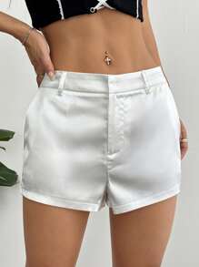 SHEIN Unity 2025 春夏时尚女式超低腰简约纯色休闲短裤