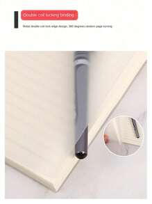 1pc 80 Pages Thick Student Notebook With Simple Design, Available In A5/B5/A4 Sizes And With Horizontal Lines,Wire Bound Modern Portable Notebook - White - View 7