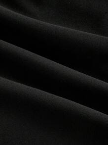 SHEIN MOD Bộ đồ liền thân ren chắp vá dây xích kim loại màu đen, cỡ lớn - màu đen - Xem 3