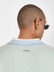 SUMWON Premium Knitted Polo Sweater Retro Style Short Sleeve Textured Relaxed Fit Casual Spring Summer Classic Preppy Tennis Golf Resort Wear