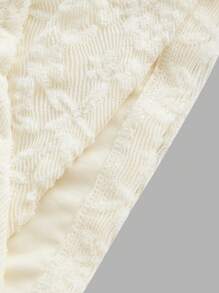 SHEIN MOD 杏色蕾丝修身针织裙，适合音乐节 - 杏色 - 查看 4