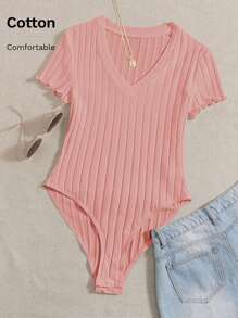 SHEIN Frenchy V領短袖針織連身衣