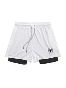 Manfinity Sport Corelite Men's Casual Sleeveless Tank Top & Shorts Set, Minimalist Festival Outfit Suitable For Summer