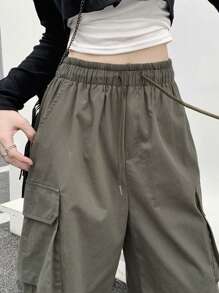 DAZY Women's Drawstring Waist Cargo Pants,Fall Clothes