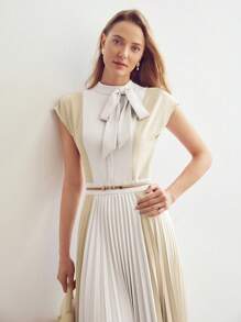 MOTF PREMIUM COLORBLOCK PLEATED DRESS