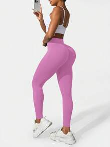 SHEIN Sovereign Charm Plain Simple Casual Sports Leggings, Suitable For Summer