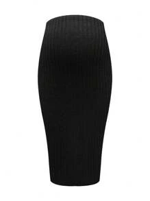 Modmama Maternity   Women's Ribbed Bodycon Skirt With Tummy Control, 3 Pieces Set