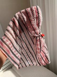 Comfortcana Summer Top Women Bathing Suits Tube Top Pink Lace Striped Top - Multicolor - View 6