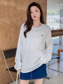 DAZY Letter Graphic Drop Shoulder Tee