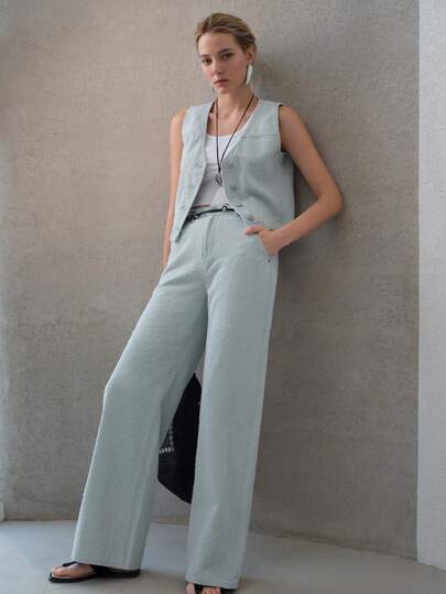 MOTF PREMIUM 洗水纽扣牛仔背心