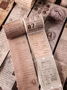 1 件复古邮票诗歌集和纸胶带贴纸适用于创意 DIY 剪贴簿、信封和袋子密封装饰剪贴簿用品剪贴簿用品教室返校