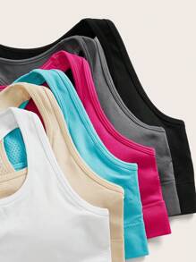 Easithlete 6 件纯色高弹力运动胸罩