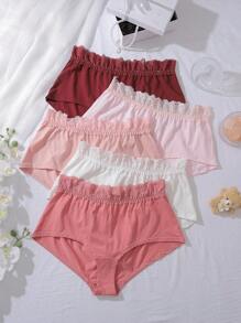 100% Cotton Plus Size Comfort Multipacks Briefs, 5pcs/Pack - Multicolor - View 5