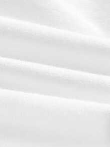 Firerie Áo sơ mi buộc dây kiểu ống đơn giản hàng ngày màu trơn dành cho nữ - trắng - Xem 4