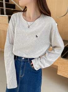 DAZY Letter Graphic Drop Shoulder Tee