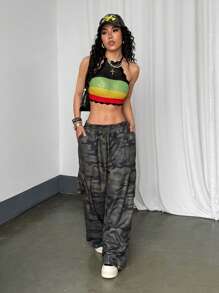 StreetHx Streetwear Women's Multi-Color Off Shoulder Cropped Tank Tops, Sleeveless Knit Camisole For Spring/Summer - Multicolor - View 4