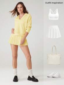 GLOWMODE Modal Silk Touch Oversized Long Sleeve Half-Zip Sweatshirt Valentine's Day - French Vanilla - View 6