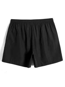 Manfinity 2pcs Casual Beach Getaway Plain Elastic Drawstring Men's Swim Trunks, Summer - Multicolor - View 3