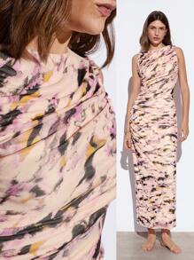 Maija Spring/Summer New Pattern Pink Ruched Design Dress, Elegant For Daily Casual, Romantic Vacation, Music Festival, Party, Wedding Guest, Vintage Style, Valentine's Day Summer Dresses For Women Summer Outfits For Women  Wedding Guest Dress Women Formal Dresses For Women Birthday Dresses For Women Dresses For Women Elegant Birthday Outfits For Women Elegant Dresses For Women Church Dresses For Women  Party Dresses For Women