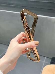1pc Snake Pattern Anti-Drop Protective Phone Case Compatible With Iphone 16/15/14/13/12/11 - Gold - View 3